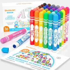 Shuttle Art dot markers with the free activity book for creative dot art sessions