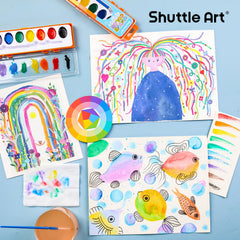 Shuttle Art rich pigments deliver vivid washes and smooth blending