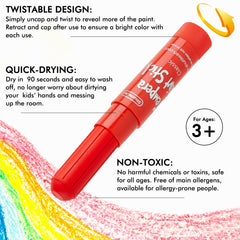 Shuttle Art Tempera sticks quick-dry formula reduces smudges during crafts.