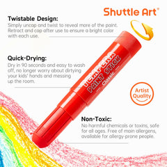 Shuttle Art quick-drying tempera sticks prevent smears on crafts and papers