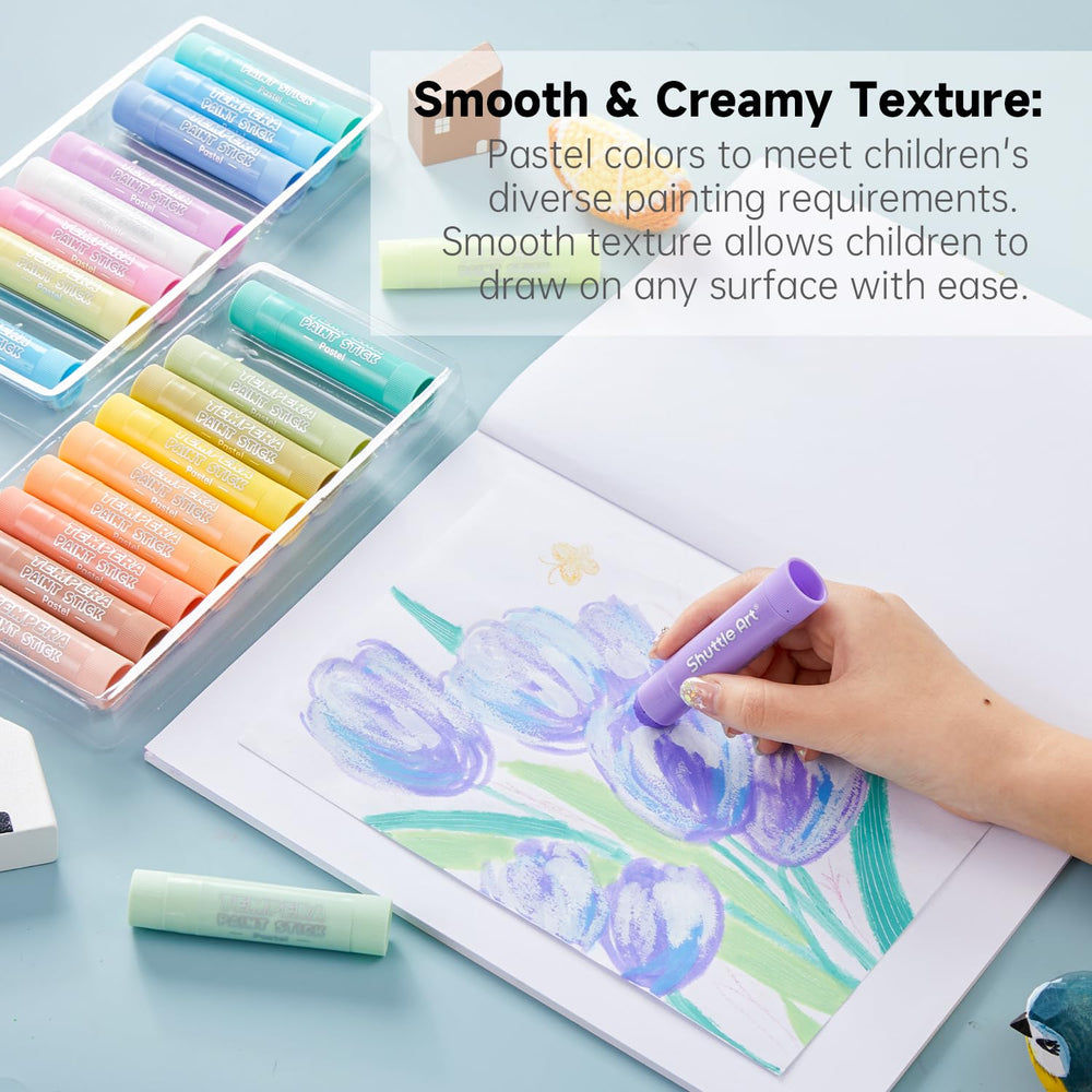 Shuttle Art tempera sticks are safe, non-toxic and ASTM-D4236 compliant
