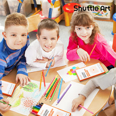 Shuttle Art twelve-color pencils classroom collection with vibrant, kid-friendly tones.