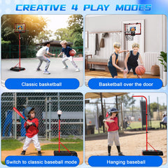 SHXYKZ four-in-one setup for basketball and T-ball modes