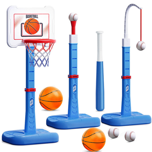 ShyLizard 3-in-1 basketball hoop image, ideal indoor toddler play.