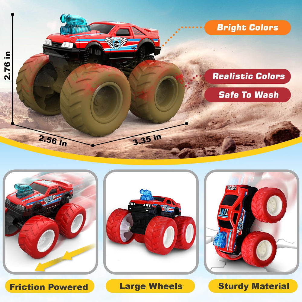 ShyLizard Monster Trucks durable ABS construction supports long-lasting play for kids.