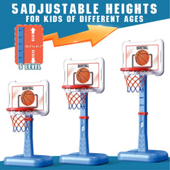Height adjustment on the ShyLizard toddler hoop for growing kids.