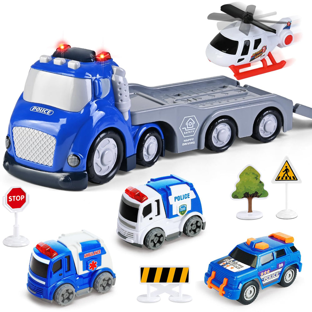 ShyLizard 5-in-1 toddler truck transport with moving parts for imaginative play.