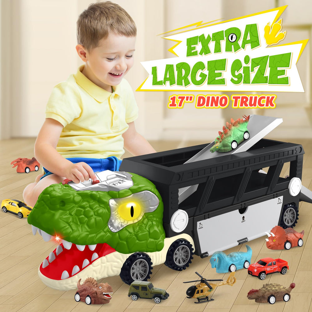ShyLizard double-decker-storage-truck keeps all mini cars neatly organized.