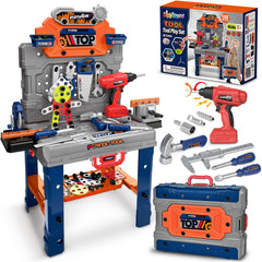 ShyLizard kids tool bench ready for assembly play, enhancing creative construction skills.