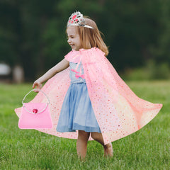 ShyLizard cape detail features star and moon sequins for magical flair.