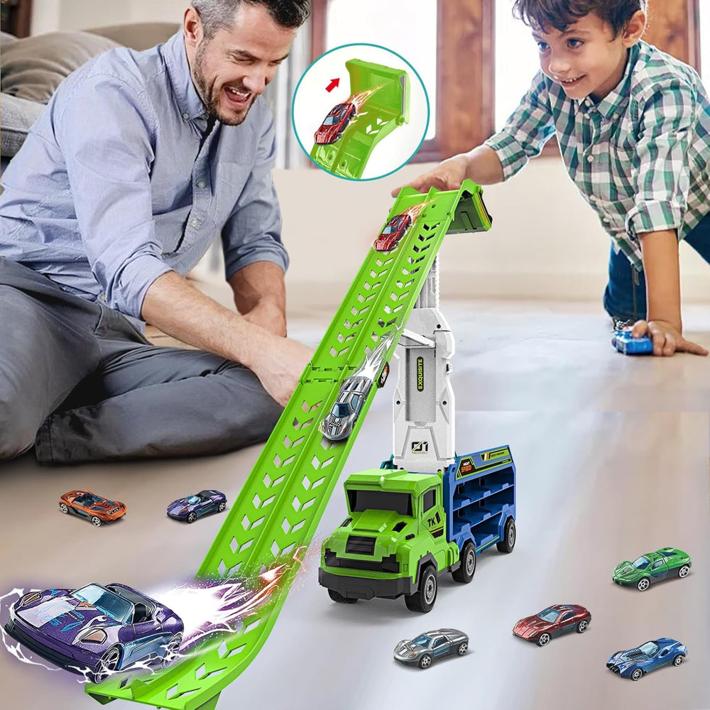 ShyLizard storage compartment fits sixteen cars for organization.