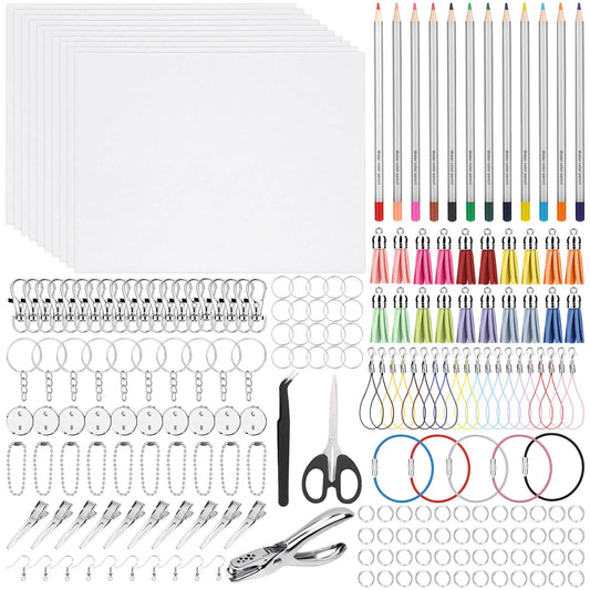 Shynek shrinky plastic sheets kit, blank pages ready for coloring and crafting.