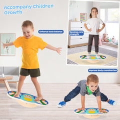 Siairo wobble balance board blue side view showing compact footprint.