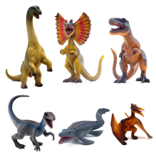 SIENON Dilophosaurus figure in vibrant color for engaging prehistoric learning and play.