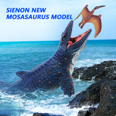 SIENON Mosasaurus toy in predatory pose boosts imaginative ocean adventures.