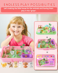Sikmcle dog and cat figures spark storytelling during playtime.