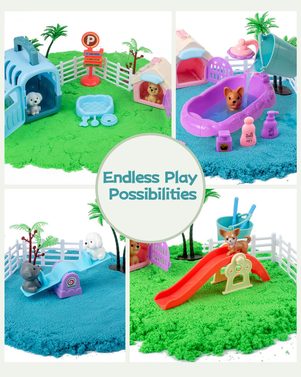 Sikmcle sand tools and accessories expand building and scooping fun.