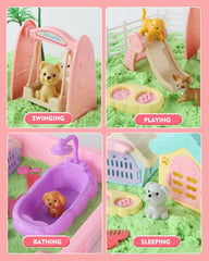 Sikmcle sandbox with lid and accessories supports creative building.