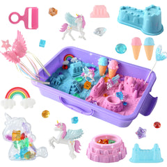 Sikmcle Unicorn sensory bin with lid for organized play and easy storage