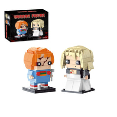 Silhouettesona chucky-tiffany build-set ideal for interactive assembly and display.