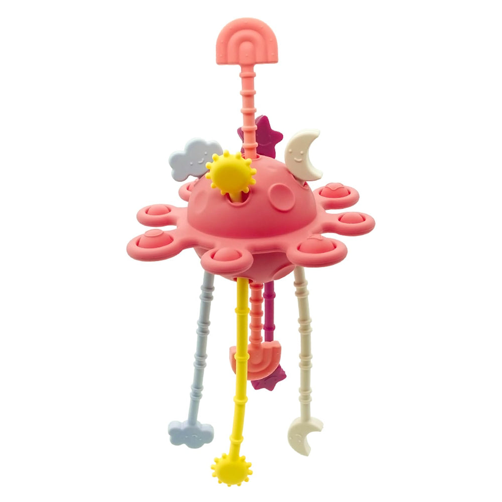SILI FACTORY Montessori sensory toy ropes and popping holes for tactile exploration.
