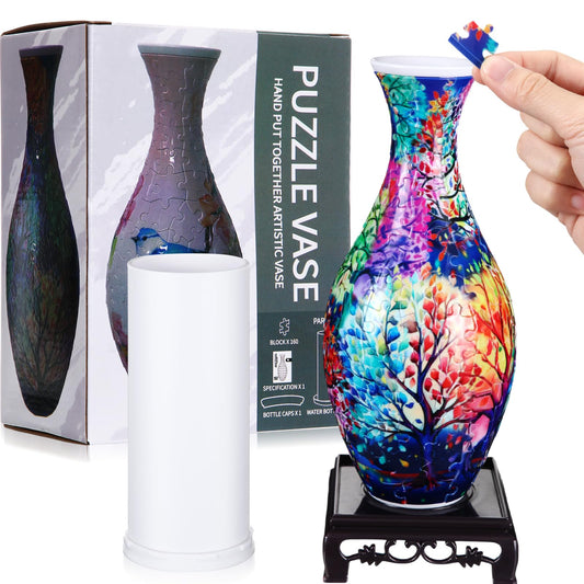 Silipull 3D puzzle vase assembly with 160 curved pieces for a unique centerpiece.