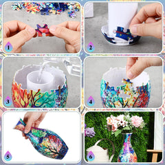 Silipull 3D puzzle vase flower display on a stylish surface.