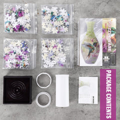 Silipull 3D puzzle vase interlock design highlight, no glue required for instant display.