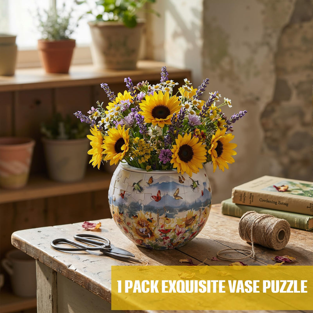 Silipull 3D Puzzle Vase with stand and water column for versatile centrepieces.