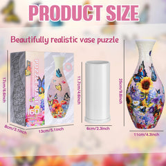 Silipull Butterfly 3D puzzle vase interlocking pieces showcased without glue for quick display.