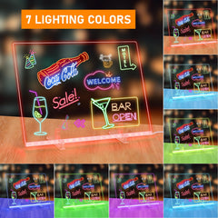 Silkivana LED Note Board includes cleaning cloths and a spray bottle