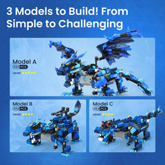 Sillbird dragon kit includes 590 pieces for rich building variety and challenge.