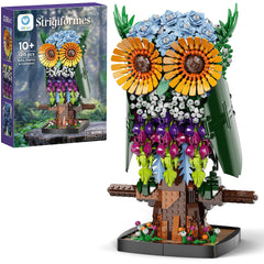 Sillbird Flower Owl building set for a vibrant home display.