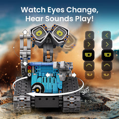 Sillbird LED expressive eyes and sounds add personality during play.