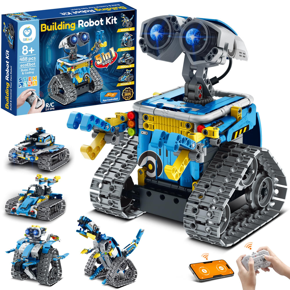 Sillbird robot building kit with 488 pieces fuels hands-on STEM creativity.