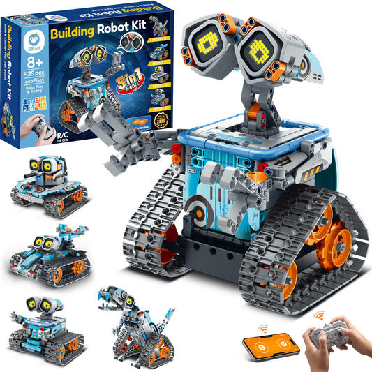 Sillbird robot building kit pieces laid out for hands-on learning.