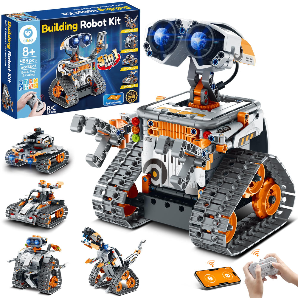 Sillbird robot building kit in orange box for creative STEM projects.