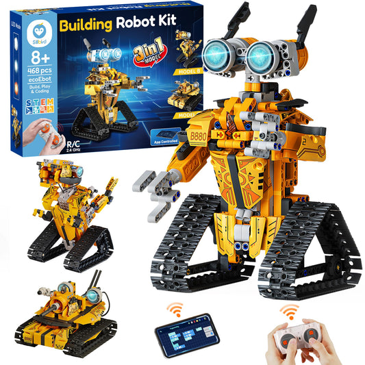 Sillbird robot building kit with remote control for interactive play