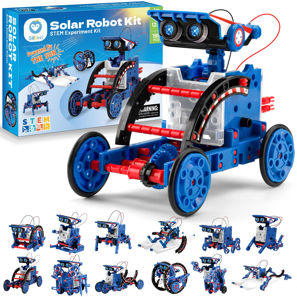Sillbird solar robot kit 12-in-1 in action for outdoor STEM fun.