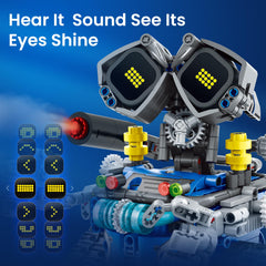 Sillbird robot LED eyes express moods during code-driven actions.