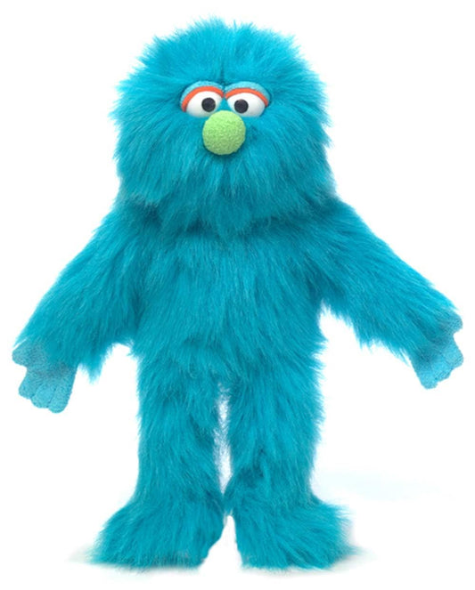 Silly Puppets blue monster puppet front view for imaginative play and storytelling