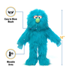 Silly Puppets blue monster puppet hands and mouth action enabling expressive pretend play