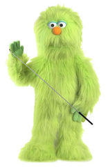 Silly Puppets 30-inch green monster puppet in full-body pose for shows.