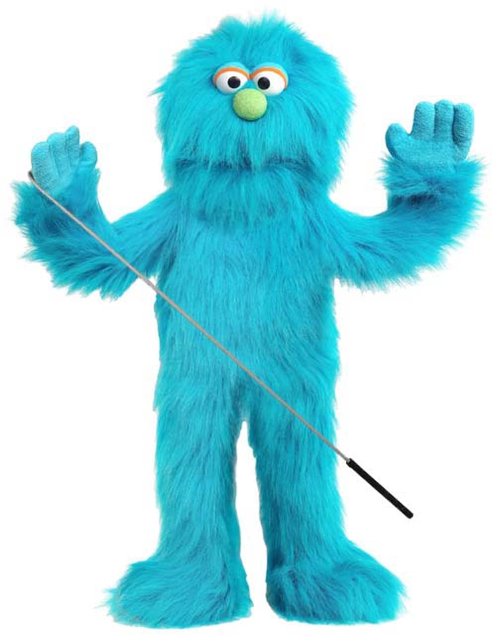 Silly Puppets blue monster puppet full-body design for engaging stage performances.