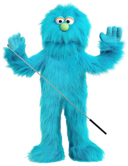 Silly Puppets blue monster puppet full-body design for engaging stage performances.
