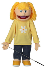 Silly Puppets Katie Peach Girl front view shows easy mouth movement for beginners.