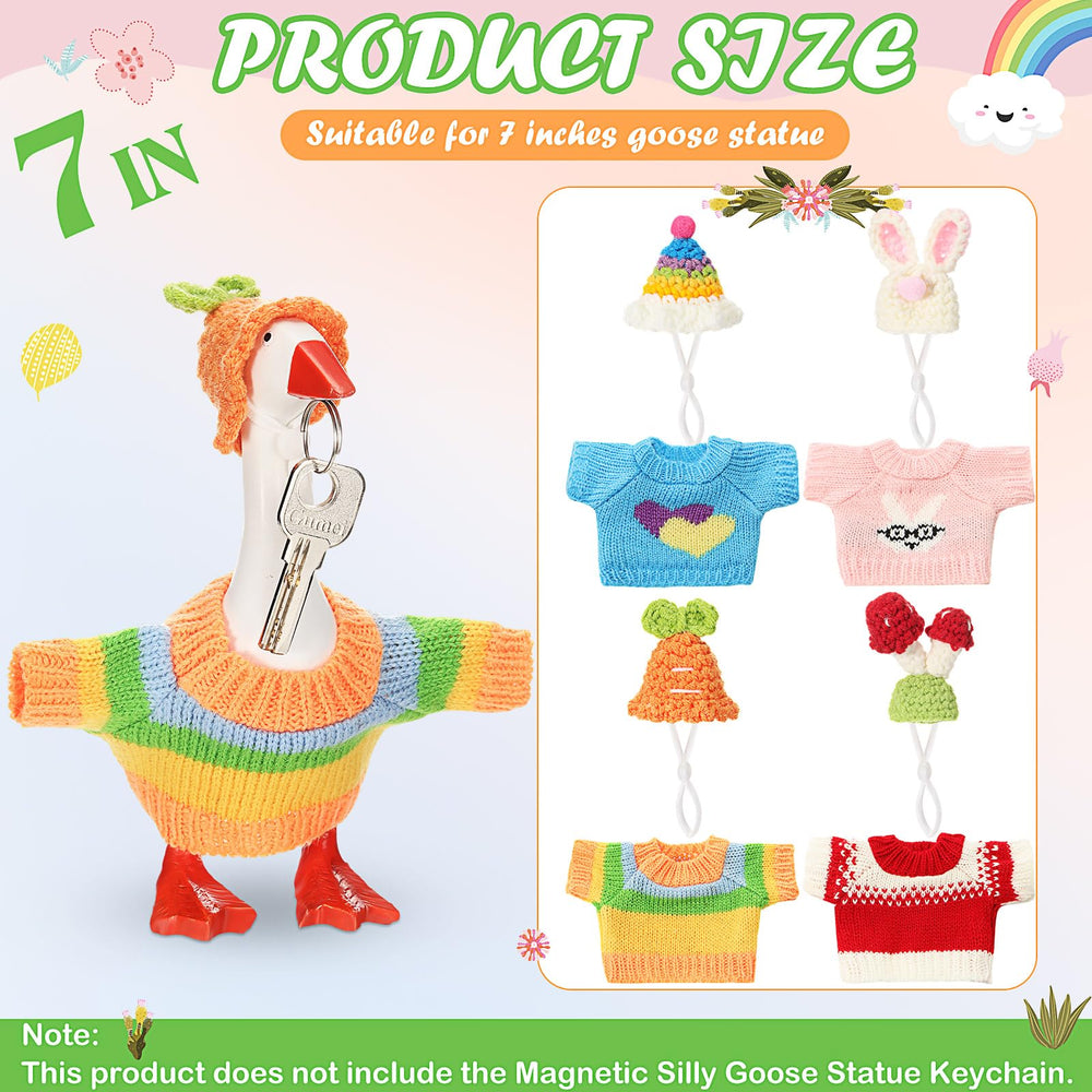 SilTriangle magnetic goose statue wearing knitted sweaters showcases versatile table decor options
