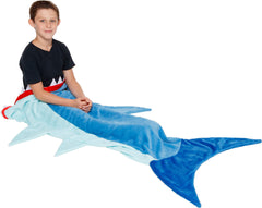 Silver Lilly Shark Tail Blanket soft plush fabric for cozy lounging.