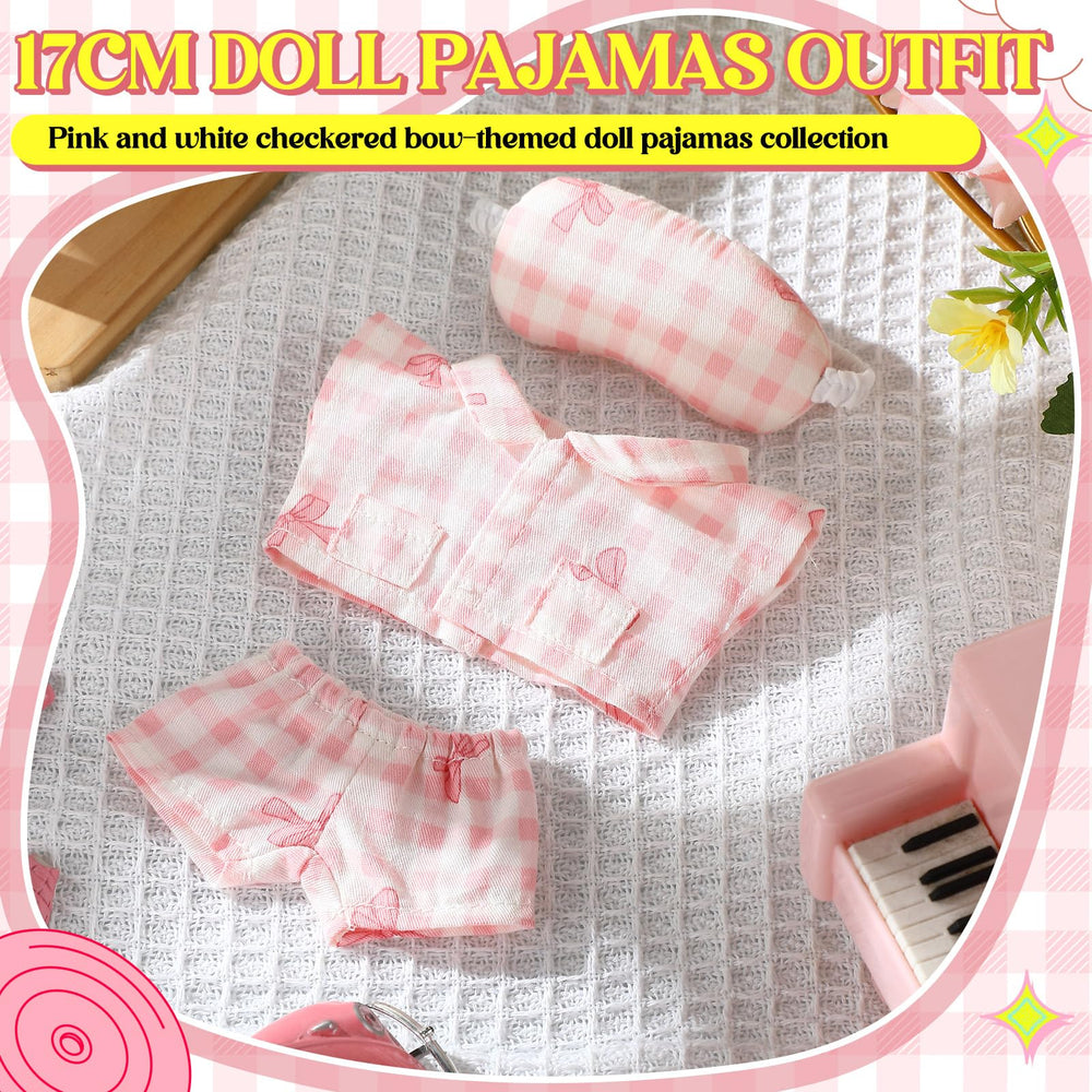 Simgoing blue gingham doll pajamas with floral print for varied styling