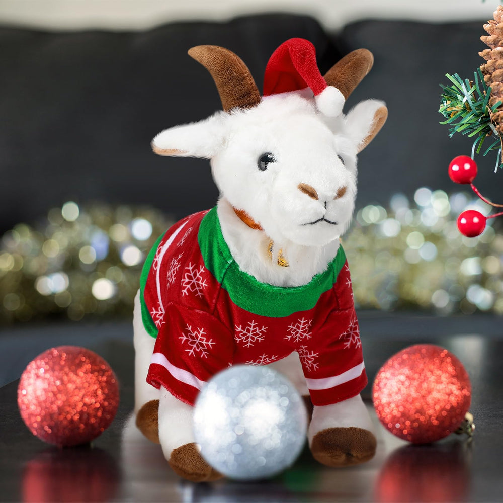 Simgoing Christmas Screaming Goat under Christmas tree for festive ambience